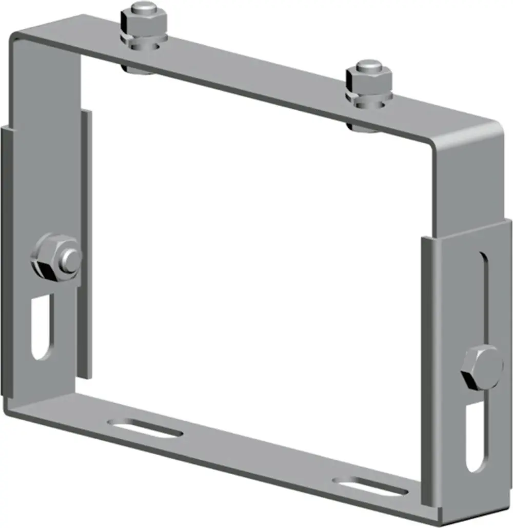 Wandhalterung aus Edelstahl für Fassadensysteme, mit verstellbaren Befestigungen und stabiler Konstruktion, geeignet für DN125. Hersteller ist Wolf.
